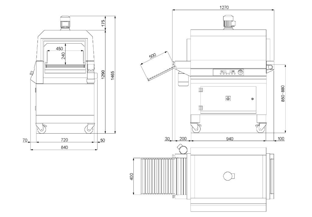 Layout dimensiones Túnel 50 Digit Inox